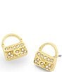 COACH Iconic Charms Pav Handbag Stud Earrings - Image 3