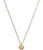 Color:Shiny Gold - Image 1 - Iconic Heart Crystal Short Pendant Necklace