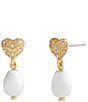 COACH Iconic Pearl Heart Drop Earrings - Image 1