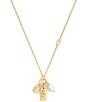 COACH Iconic Pearl Signature Charm Short Pendant Necklace - Image 1