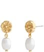 COACH Iconic Pearl Tea Rose Drop Earrings - Image 1