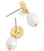 COACH Iconic Pearl Tea Rose Drop Earrings - Image 2