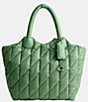 Color:Soft Green - Image 1 - Irisi Nylon & Smooth Leather Large Tote Bag