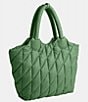 Color:Soft Green - Image 2 - Irisi Nylon & Smooth Leather Large Tote Bag