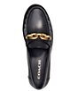 Color:Black/Gold - Image 4 - Jess Leather Chain Loafers