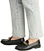 Color:Black/Gold - Image 5 - Jess Leather Chain Loafers