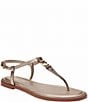 Color:Champagne - Image 1 - Jessica Leather Thong Sandals