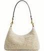 COACH Juliet Shearling Shoulder Bag 25, Color:Beige - Image 2