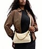COACH Juliet Shearling Shoulder Bag 25, Color:Beige - Image 6