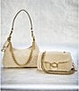 COACH Juliet Shearling Shoulder Bag 25, Color:Beige - Image 8