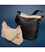 COACH Juliet Shearling Shoulder Bag 25, Color:Beige - Image 9