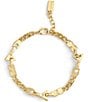 COACH Jumbled Signature Logo Link Line Bracelet, Color:Shiny Gold - Image 2