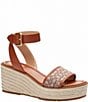 Color:Cocoa/Burnished Amber - Image 1 - Katherine Signature Jacquard Espadrille Wedge Sandals