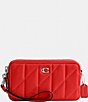 Color:Sport Red - Image 1 - Kira Crossbody With Pillow Quilting Silver Hardware Crossbody Bag