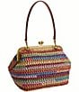 COACH Kisslock 27 Multi Stripe Straw Frame Bag - Image 3