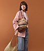 COACH Kisslock 27 Multi Stripe Straw Frame Bag - Image 6