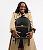 COACH Kisslock Frame Leather Backpack, Color:Black - Image 5