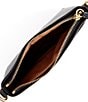 Color:Black - Image 3 - Kitt Leather Gold Tone Messenger Crossbody Bag