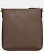 Color:Dark Stone - Image 2 - Kitt Leather Gold Tone Messenger Crossbody Bag