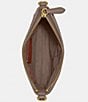 Color:Dark Stone - Image 3 - Kitt Leather Gold Tone Messenger Crossbody Bag