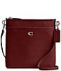 COACH Kitt Leather Silver Tone Messenger Crossbody Bag, Color:Dark Ruby - Image 1