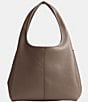 Color:Dark Stone - Image 2 - Lana Pebbled Leather Shoulder Bag