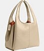 Color:Ivory - Image 4 - Lana Pebbled Leather Shoulder Bag