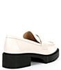 Color:Chalk - Image 2 - Leah Leather Lug Sole Block Heel Platform Loafers