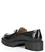 Color:Black - Image 3 - Leah Leather Lug Sole Block Heel Platform Loafers