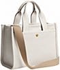 COACH Leather Cargo Tote Bag 26, Color:Chalk - Image 4