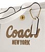 COACH Leather Cargo Tote Bag 26, Color:Chalk - Image 5