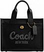 COACH Leather Cargo Tote Bag 26, Color:Black - Image 1