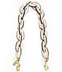 COACH Leather Covered Short Chain Strap, Color:Ivory - Image 1