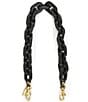 COACH Leather Covered Short Chain Strap, Color:Black - Image 1