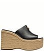 COACH Leather Espadrille Platform Wedge Slide Sandals - Image 2