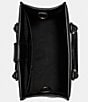 Color:Black - Image 3 - Logo Web Strap Leather Black Crossbody Satchel Bag