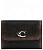 COACH Loved Leather Essential Card Case, Color:Black Brown - Image 1