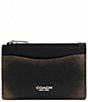 COACH Loved Leather Essential Card Case, Color:Black Brown - Image 2
