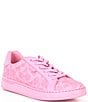 Color:Vivid Pink - Image 1 - Lowline C Logo Print Canvas Sneakers