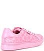 Color:Vivid Pink - Image 2 - Lowline C Logo Print Canvas Sneakers