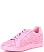 Color:Vivid Pink - Image 4 - Lowline C Logo Print Canvas Sneakers