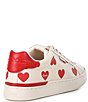 Color:Chalk/Sports Red - Image 2 - Lowline Heart Print Leather Lace-Up Sneakers