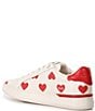 Color:Chalk/Sports Red - Image 3 - Lowline Heart Print Leather Lace-Up Sneakers