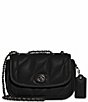 Color:Black - Image 1 - Madison 18 Quilted Leather Pillow Shoulder Bag