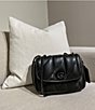 Color:Black - Image 5 - Madison 18 Quilted Leather Pillow Shoulder Bag