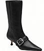 COACH Margot Leather Kitten Heel Buckle Mid Calf Boots - Image 1