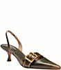 COACH Margot Loved Leather Slingback Buckle Strap Pointed Toe Pumps - Image 1