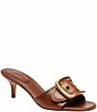 COACH Margot Oversized Buckle Slip On Leather Sandals - Image 1