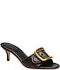 COACH Margot Oversized Buckle Leather Heel Sandals - Image 1