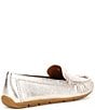 Color:Champagne - Image 2 - Marley Leather Logo Slip-On Driver Loafers